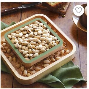 JK Adams  Pistachio Nut Pedestal Tray Wood Charcuterie Buffet Serving